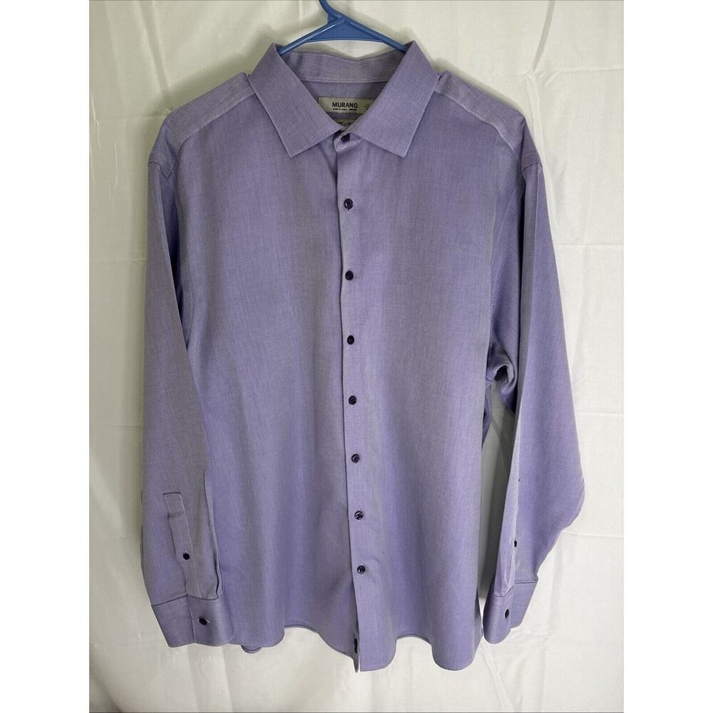 Men’s Murano‎ Cotton Lavender Slim Fit Dress Shirt Size 17/34
